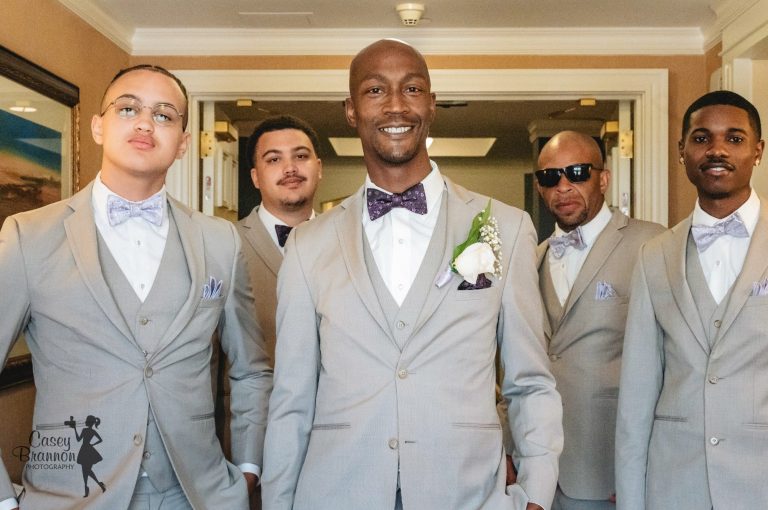 An African American groom and his groomsmen